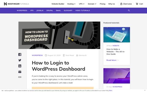 How to Login to WordPress Dashboard Admin Area - Hostinger