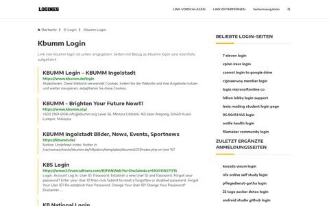 Kbumm Login | Allgemeine Informationen zur Anmeldung - Logines.de
