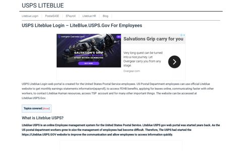 USPS Liteblue Login - LiteBlue.USPS.Gov Official Website