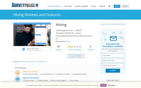 Hiving Ranking and Reviews – SurveyPolice