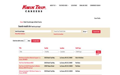 Kwik Trip Job Login - Kwik Trip Inc Jobs