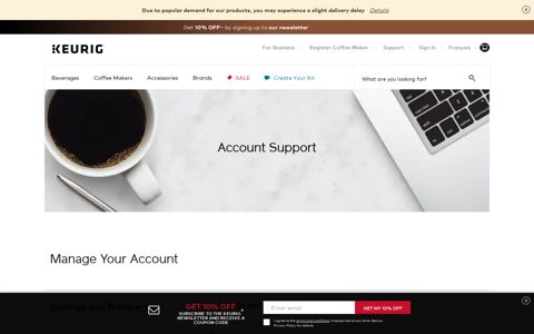 My Account Activity & Information | Keurig® - Keurig.ca