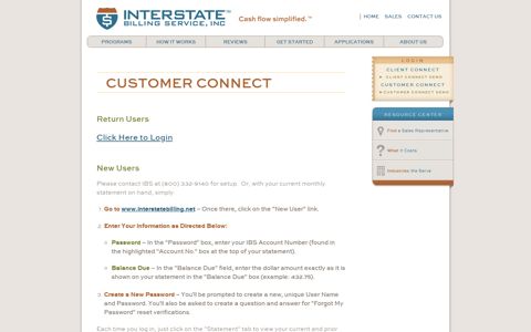 Customer Connect Online Portal | Interstate Billing Service