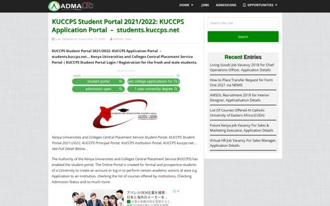 KUCCPS Student Portal 2021/2022: KUCCPS Application ...