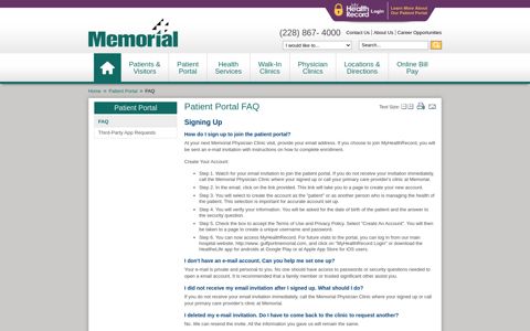 Patient Portal FAQ | Memorial Hospital at Gulfport