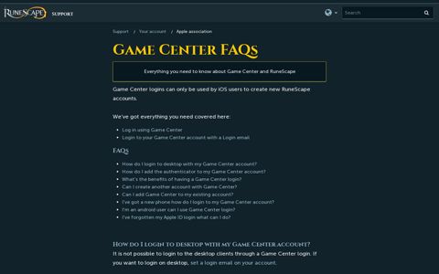 Game Center FAQs – Support