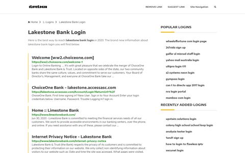 Lakestone Bank Login ❤️ One Click Access - iLoveLogin