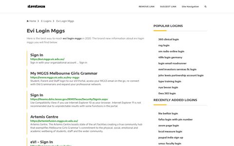 Evi Login Mggs ❤️ One Click Access - iLoveLogin