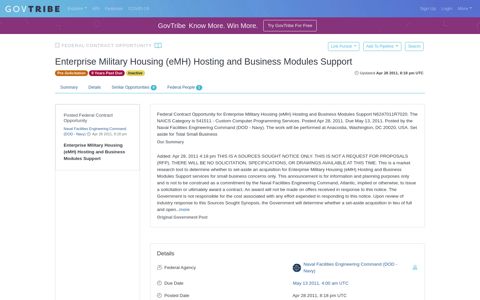 Enterprise Military Housing (eMH) Hosting and Business ...