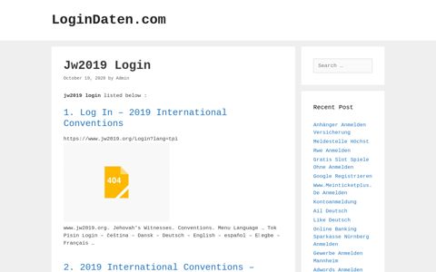 Jw2019 - Log In - 2019 International Conventions - LoginDaten.com