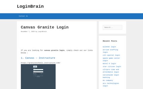 canvas granite login - LoginBrain