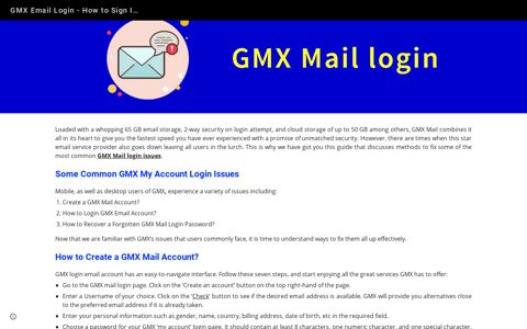 GMX Email Login - How to Sign In to GMX Mail My Account
