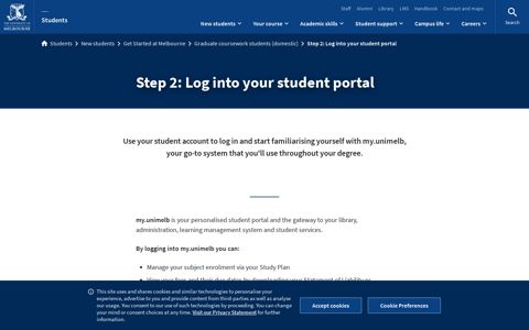 Step 2: Log into your student portal - Current students