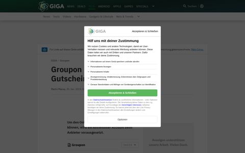 Groupon Login: Anmelden im Gutscheinportal - Giga