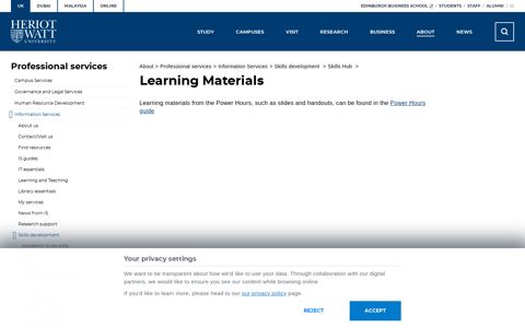 Learning Materials - Heriot-Watt University