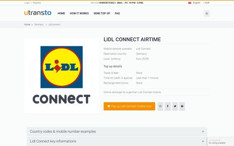 Lidl Connect Topup Details - utransto