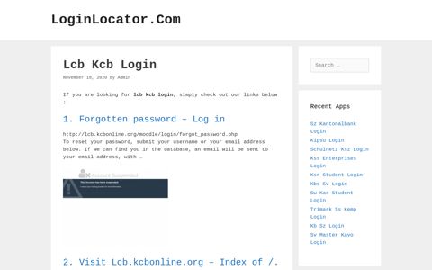 Lcb Kcb Login - LoginLocator.Com