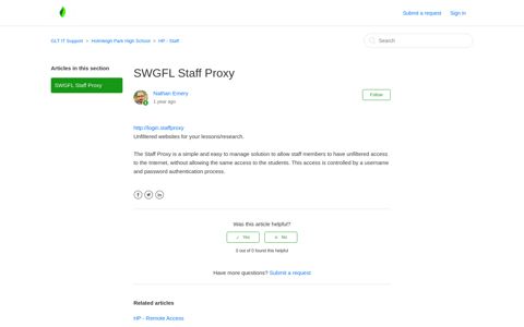 SWGFL Staff Proxy – GLT IT Support