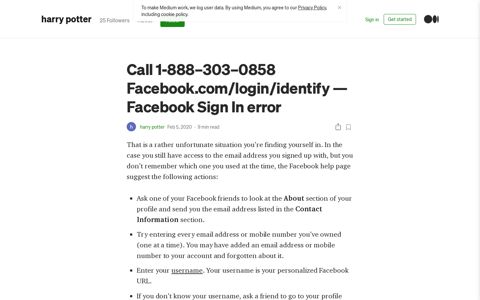 Call 1-888–303–0858 Facebook.com/login/identify ... - Medium