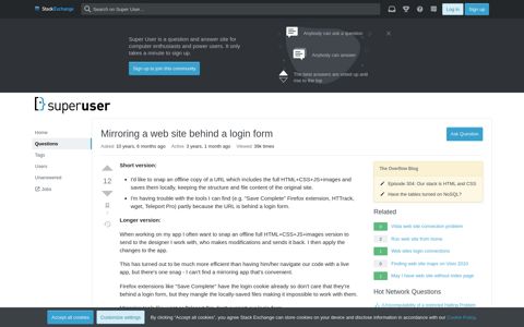 Mirroring a web site behind a login form - Super User