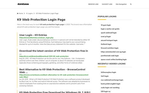 K9 Web Protection Login Page ❤️ One Click Access - iLoveLogin