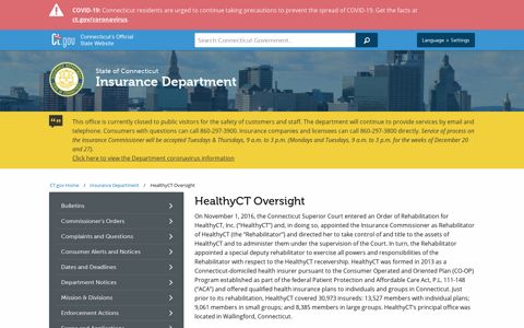 HealthyCT Oversight - CT.gov