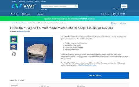 FilterMax™ F3 and F5 Multimode Microplate Readers ...
