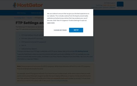 FTP Settings and Connection | HostGator Support
