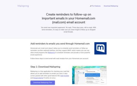 How to turn on reminders for your Homemail.com (mail.com ...