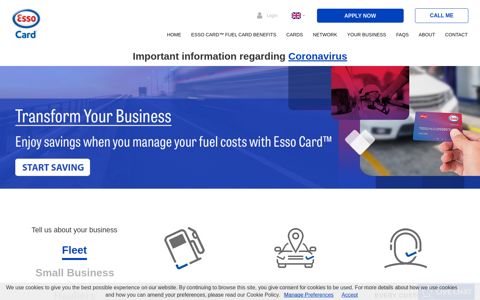 Company Fuel Cards for Businesses, Fleets & Hauliers | Esso ...