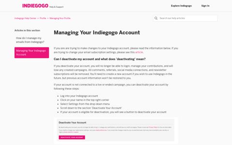 Managing Your Indiegogo Account – Indiegogo Help Center