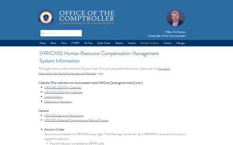 HR/CMS Information | Comptroller of the Commonwealth