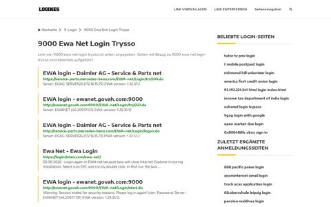 9000 Ewa Net Login Trysso | Allgemeine Informationen zur ...