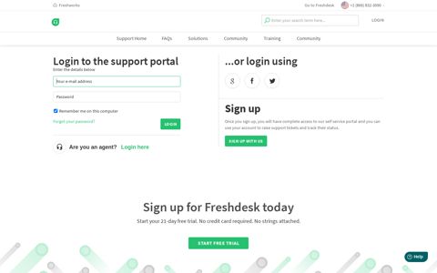 Login to the support portal - Freshdesk