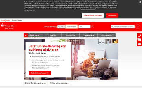 Online-Banking von zu Hause aktivieren | Weser-Elbe ...
