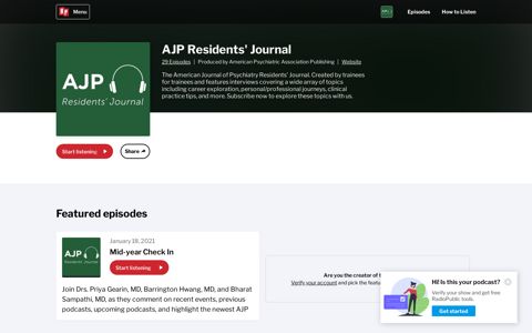 AJP Residents' Journal on RadioPublic