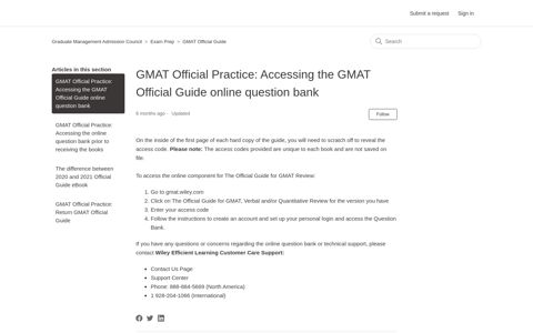 GMAT Official Practice: Accessing the GMAT Official Guide ...