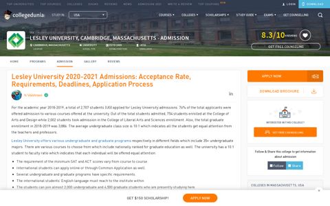 Lesley University 2020-2021 Admissions: Acceptance Rate ...