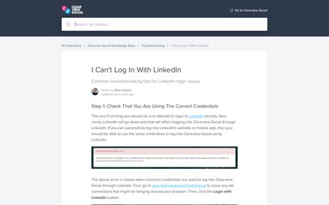 I Can't Log In With LinkedIn | ClearView Social Help