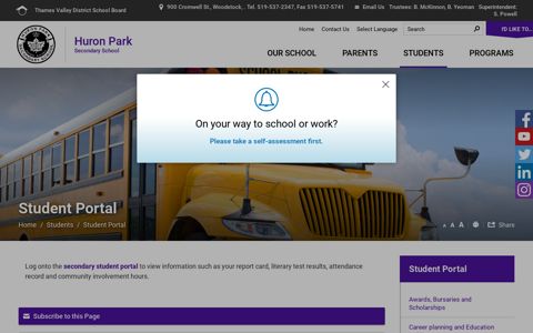Student Portal - Huron Park Secondary School
