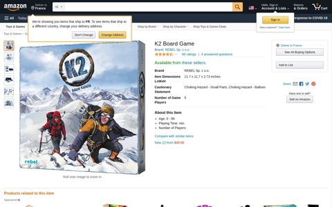 K2 Board Game: Toys & Games - Amazon.com