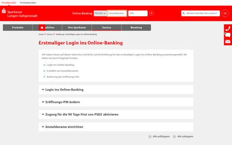 Anleitung: Erstmaliger Login ins Online-Banking | Sparkasse ...