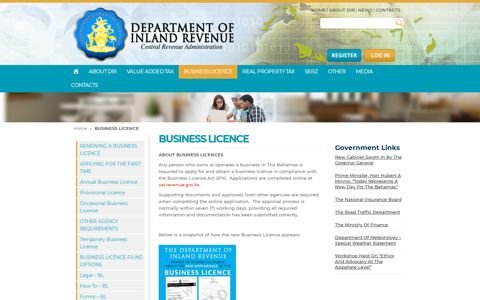 BUSINESS LICENCE – Department of Inland Revenue