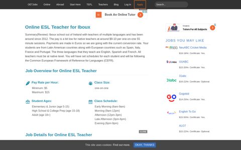 Online ESL Teacher - Iboux - Reviews - Requirements ...