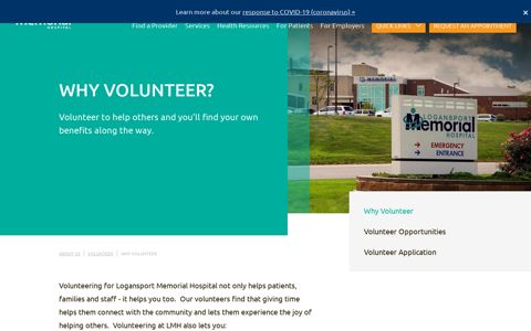 Why Volunteer | Logansport Memorial Hospital