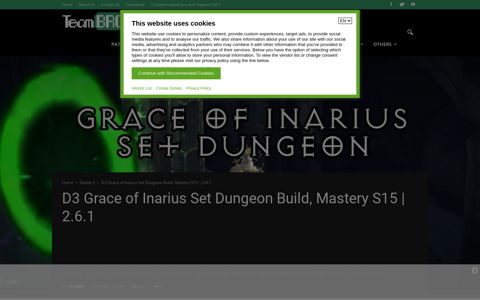 D3 Grace of Inarius Set Dungeon Build, Mastery S15 | 2.6.1 ...
