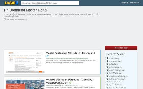 Fh Dortmund Master Portal - Loginii.com