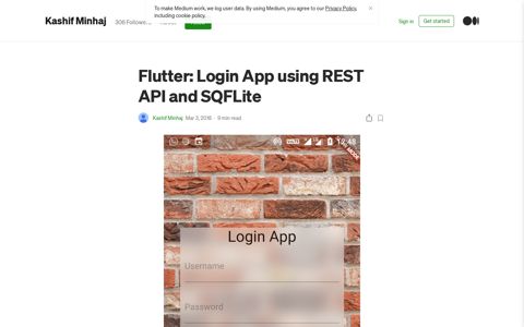 Flutter: Login App using REST API and SQFLite | by Kashif ...