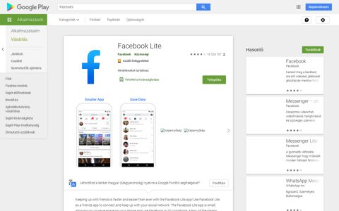 Facebook Lite – Alkalmazások a Google Playen