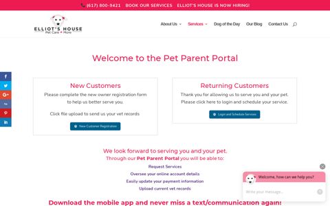 Welcome to the Pet Parent Portal - Elliot's House, LLC